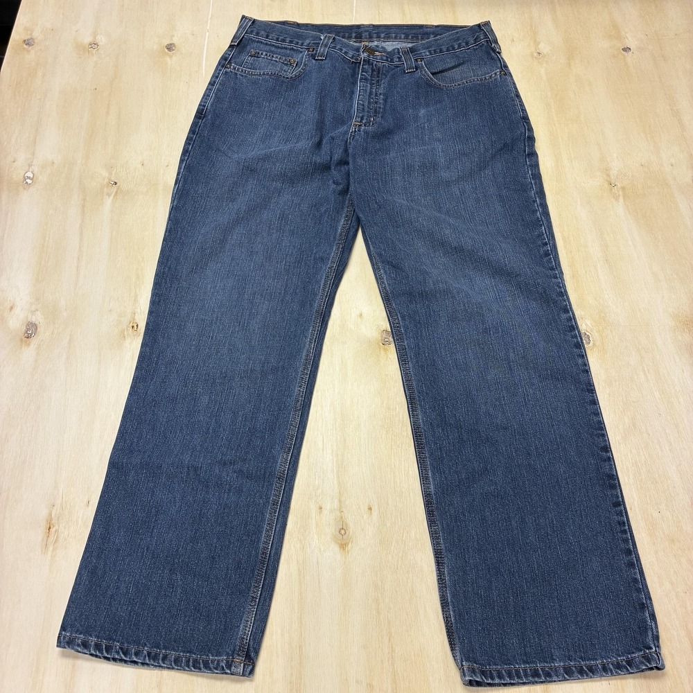 Carhartt Relaxed Fit Jeans Mens 36x30 Medium Wash Blue Denim Straight Casual
